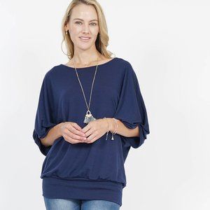 42 Pops Navy Puff Sleeve Tunic